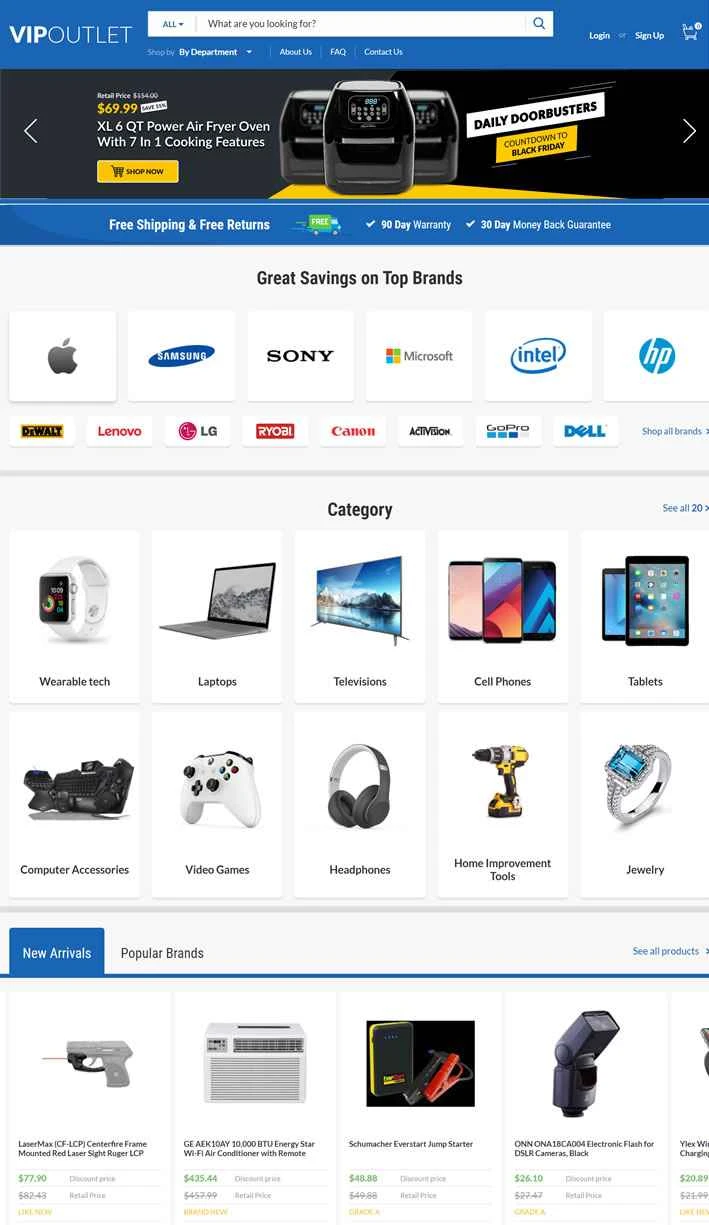 北米最大の小売返品・再生品販売業者VIPアウトレット