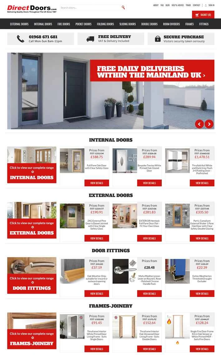 英国でドアをオンラインで購入：Direct Doors