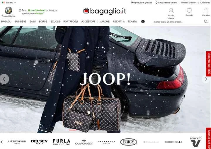 Bagaglio.it は、バッグや旅行カバンを販売するイタリアのウェブサイトです。
