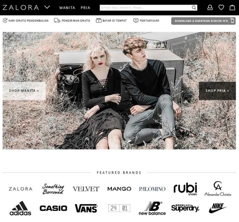 インドネシアのファッション通販サイト「ZALORA indonesia」。