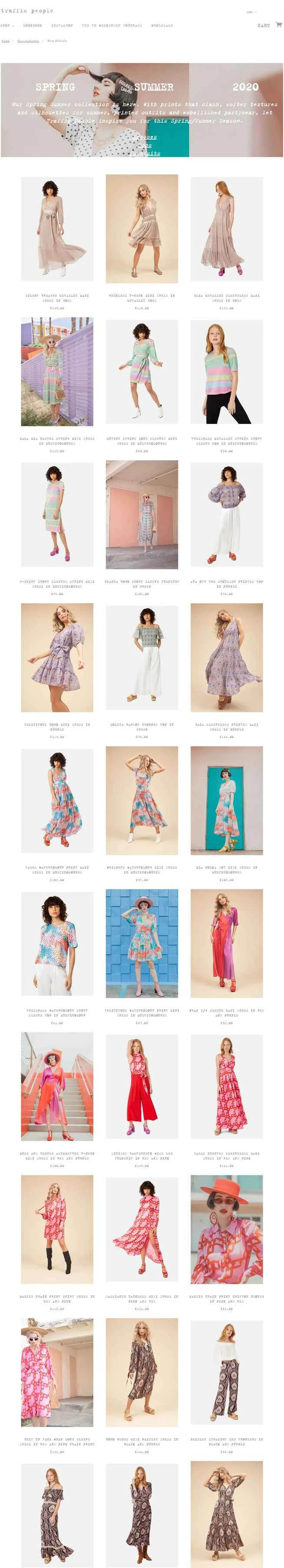 トラフィックピープル公式サイト：レディース花柄ドレス、トップス、ジャンプスーツ