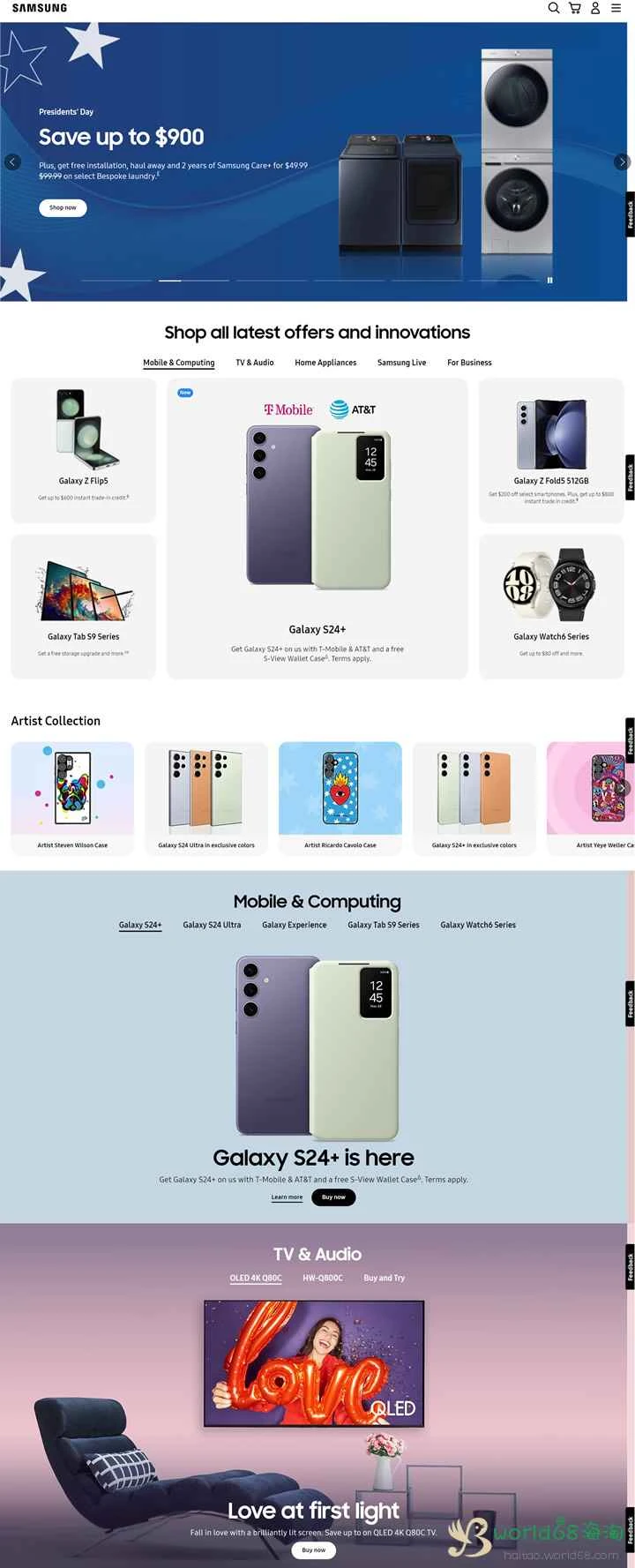 Samsung USのウェブサイト: Samsung USA