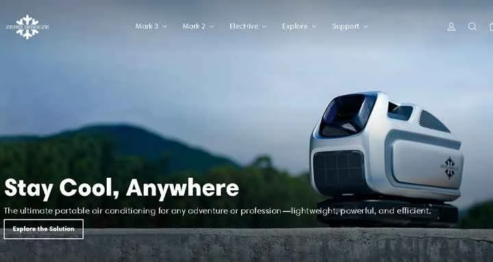 バッテリー駆動のポータブルエアコン「Zero Breeze」