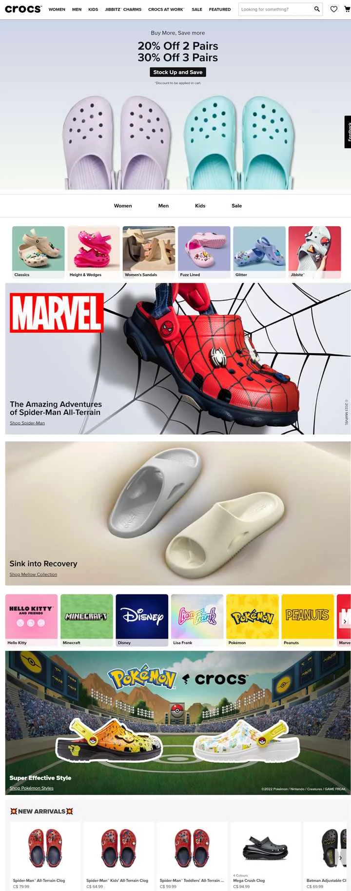 クロックスカナダ公式サイト：クロックス