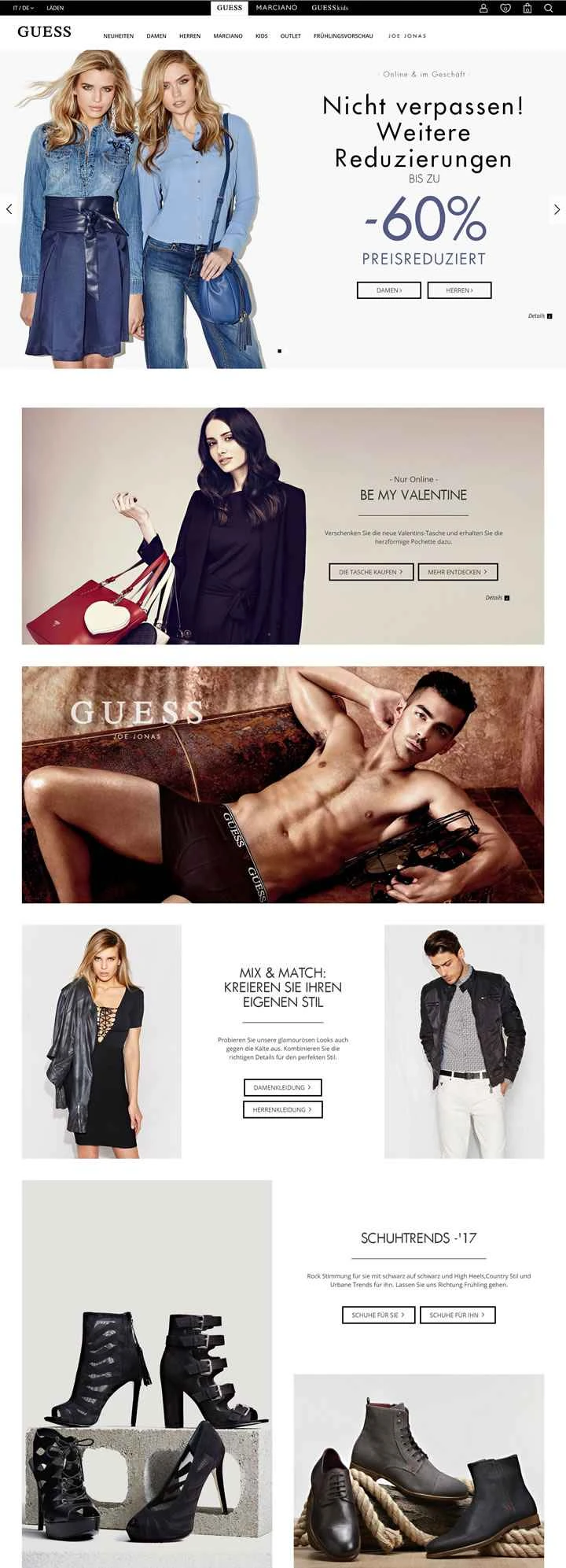 GUESSドイツ公式サイト：アメリカのデニムアパレルブランド