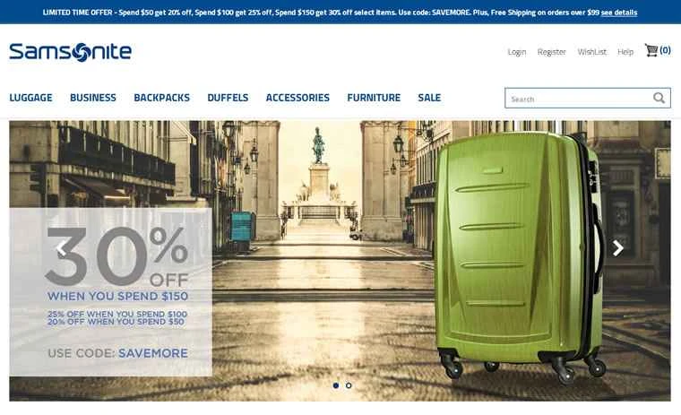 サムソナイトUS公式サイト：サムソナイトUSA