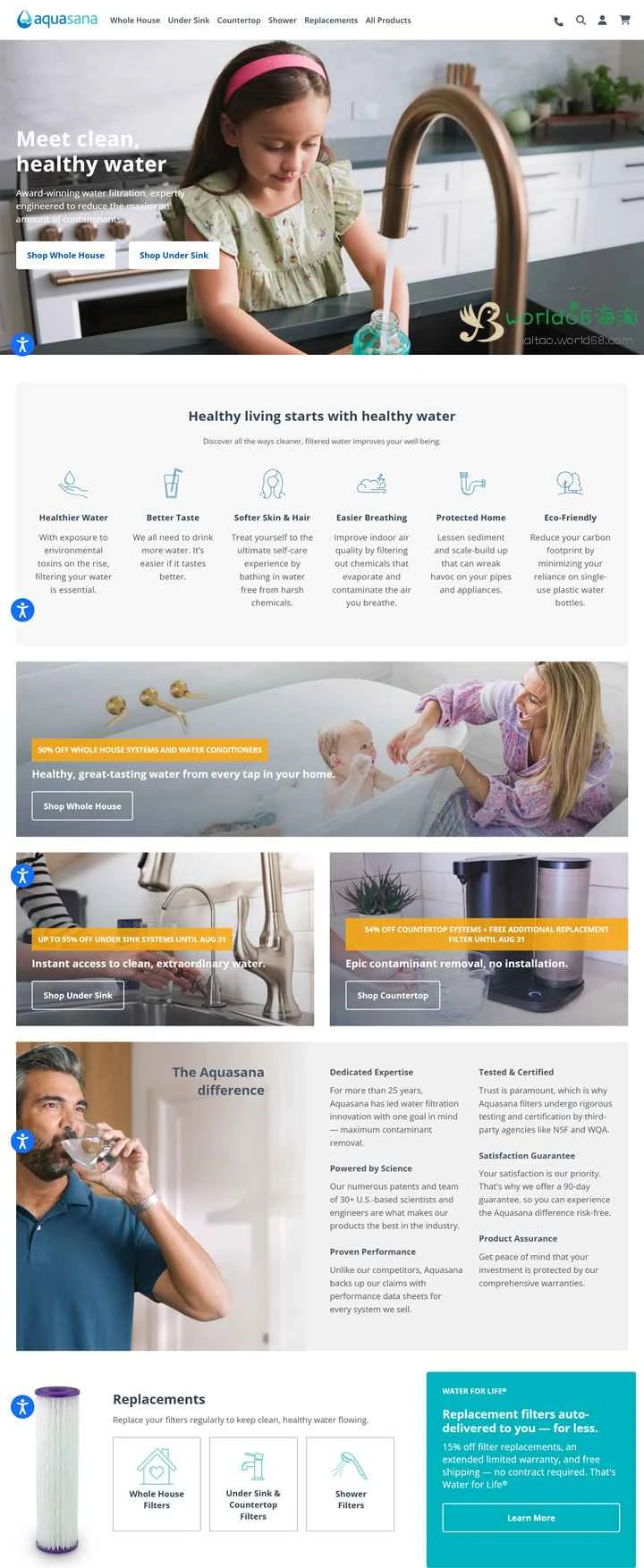 アクアサナ浄水器：全家屋浄水システム