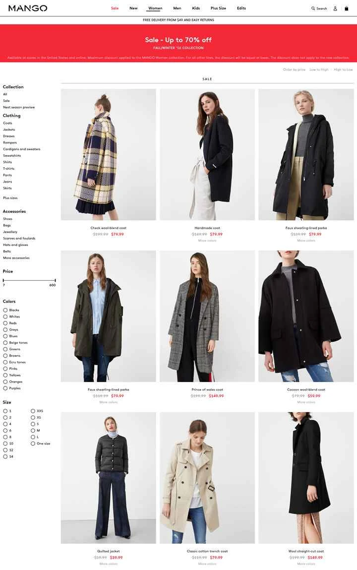 MANGO公式サイト：スペインのMangoアパレルブランド