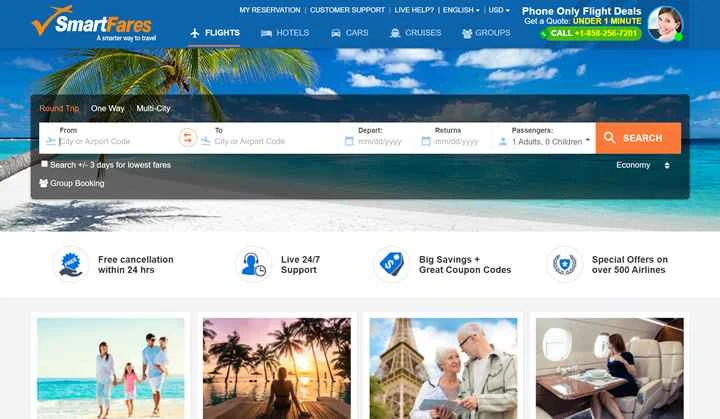 旅行予約サービス：SmartFares