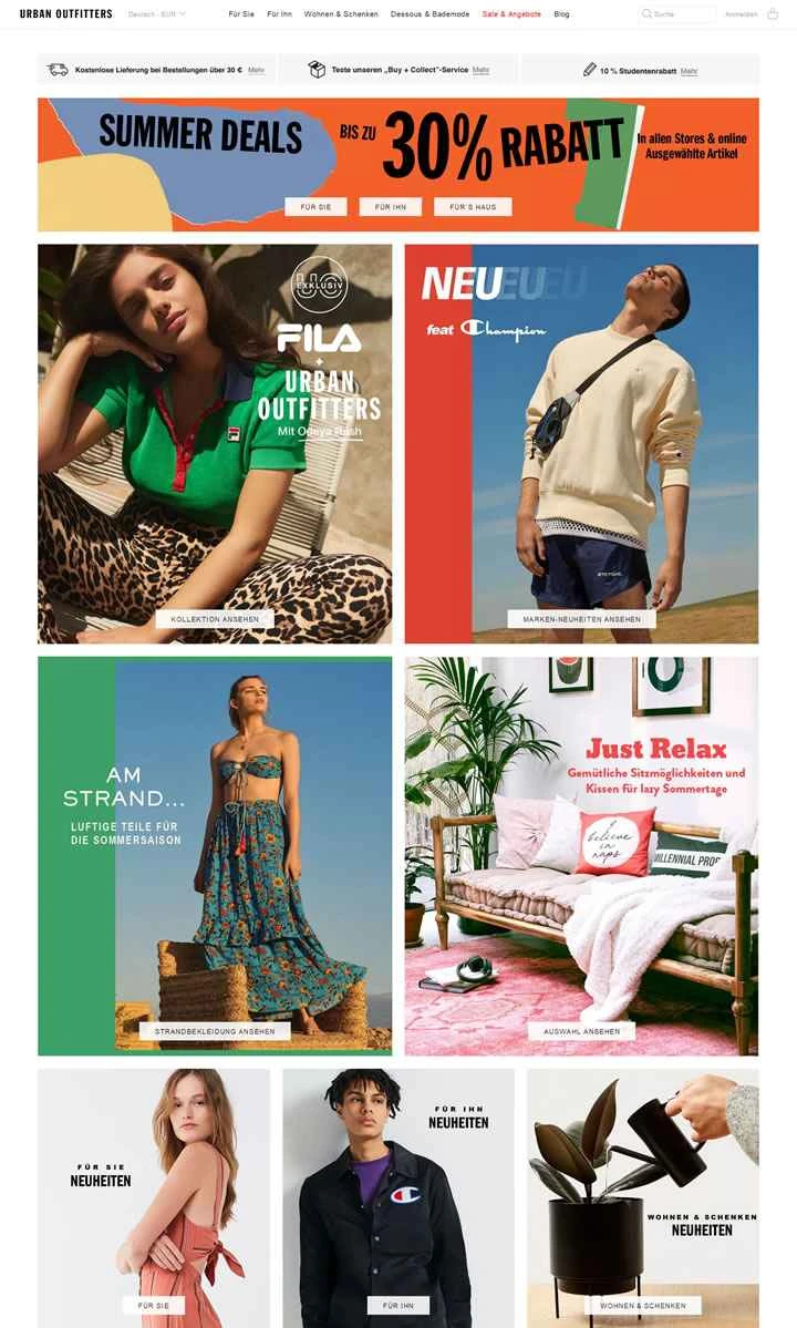 アーバンアウトフィッターズドイツ公式サイト：アメリカの多国籍ライフスタイル小売業者