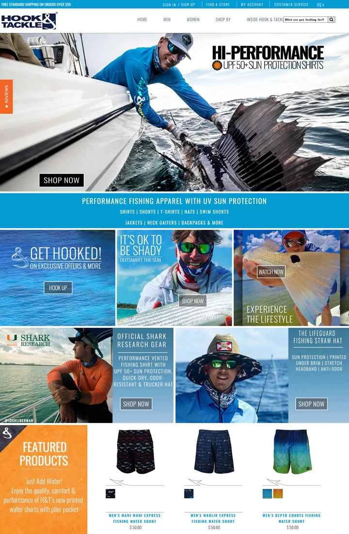 UVカット機能を備えた高性能フィッシングアパレル：Hook & Tackle