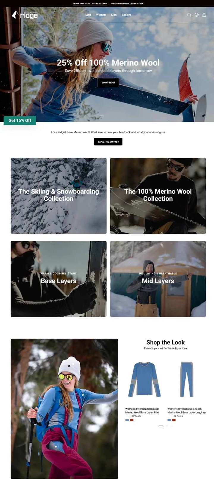 メリノウールの衣類とアクセサリー：リッジメ​​リノ