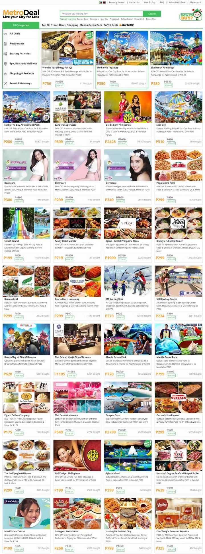 フィリピンのクーポンサイト：MetroDeal