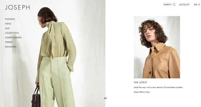 JOSEPH公式サイト：英国の高級ファッションブランド