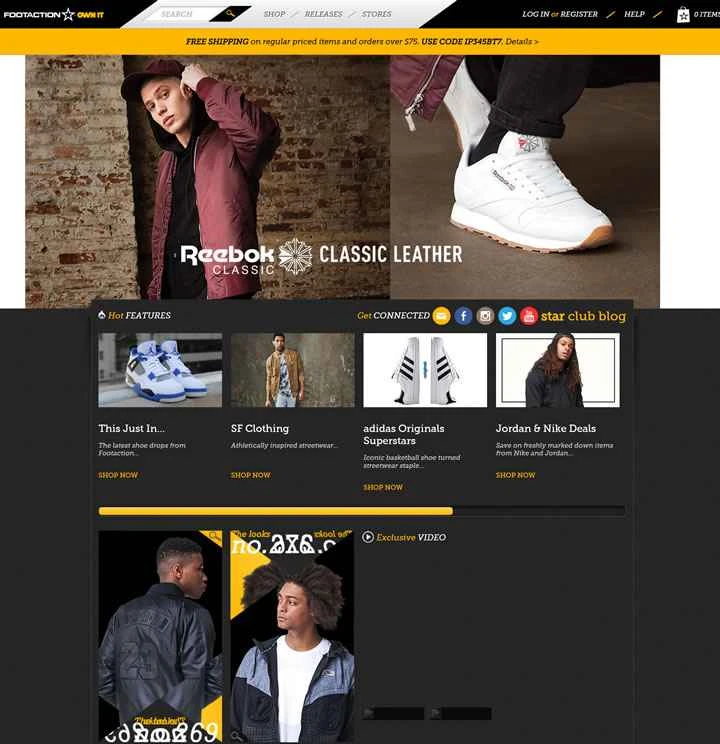 米国のスポーツシューズとアパレルの小売業者であるFootaction