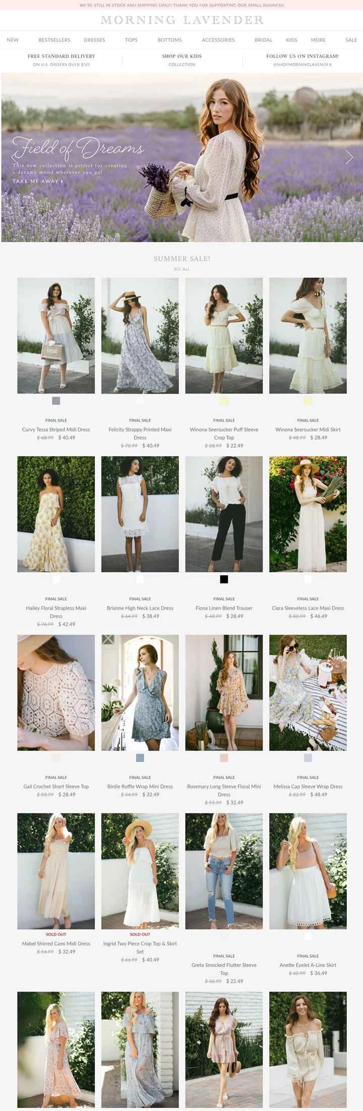 モーニングラベンダーオンラインレディースブティック