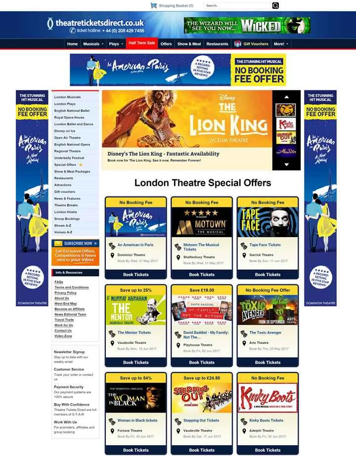 Theatre Tickets Direct: ロンドンのすべてのウエストエンド劇場公演の公式チケット代理店。