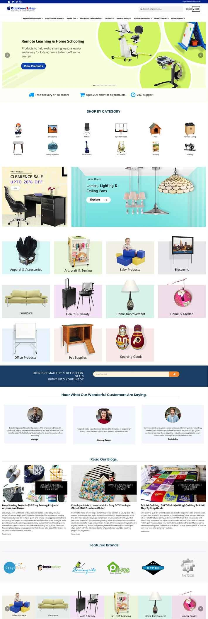 アメリカのショッピングサイト：Clickhere2shop