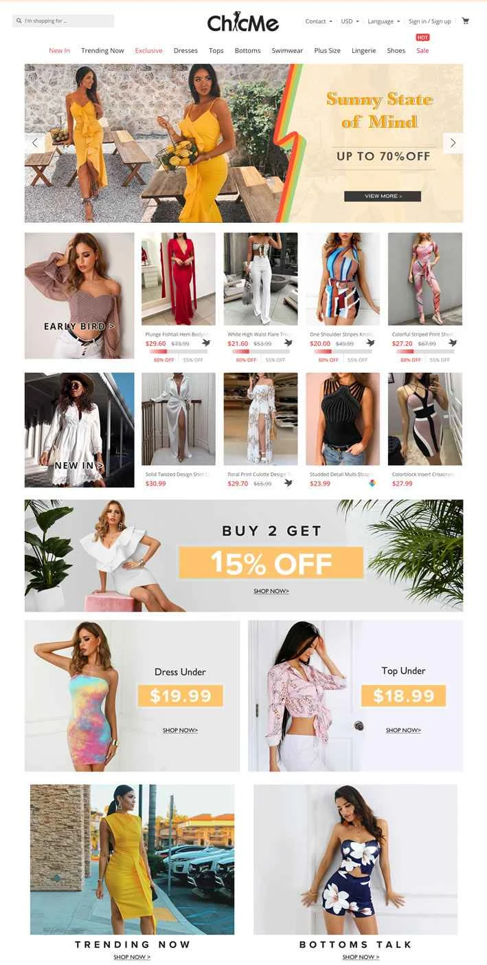 レディースファッションオンラインショッピング：ChicMe