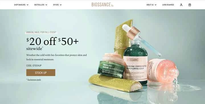 Biossance公式サイト：受賞歴のあるクレンジングスキンケア製品