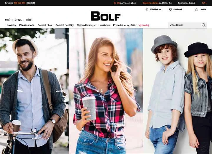 Bolf.cz は、チェコのオリジナル男性用および女性用衣料品のオンライン ストアです。