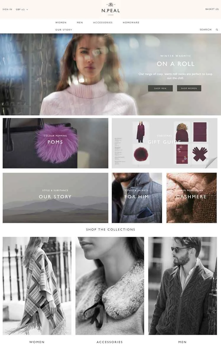 N.Peal公式サイト：ロンドン発の高級カシミアブランド。