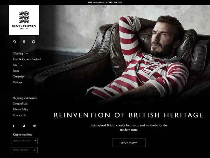 ケント＆カーウェン：デビッド・ベッカムとのコラボレーション