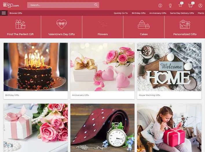 インドNo.1オンラインギフトショップ：IGP.com