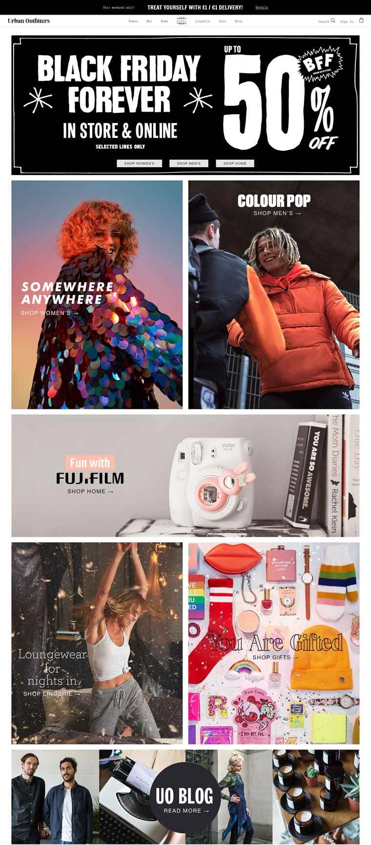 Urban Outfitters UKのウェブサイト: アメリカの手頃な価格の衣料品ブランド