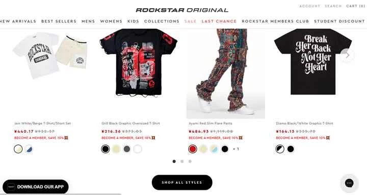 都会的なストリートウェア：ロックスターオリジナル