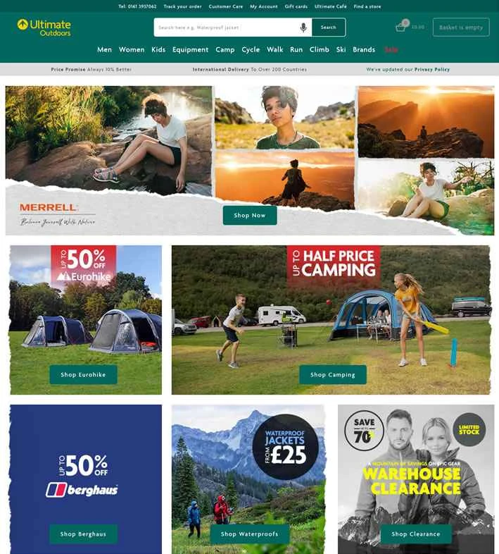 英国のアウトドア用品店「Ultimate Outdoors」
