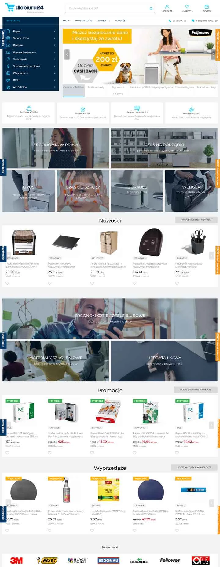 ポーランドのオフィス用品・学用品オンラインストア：Dlabiura24.pl
