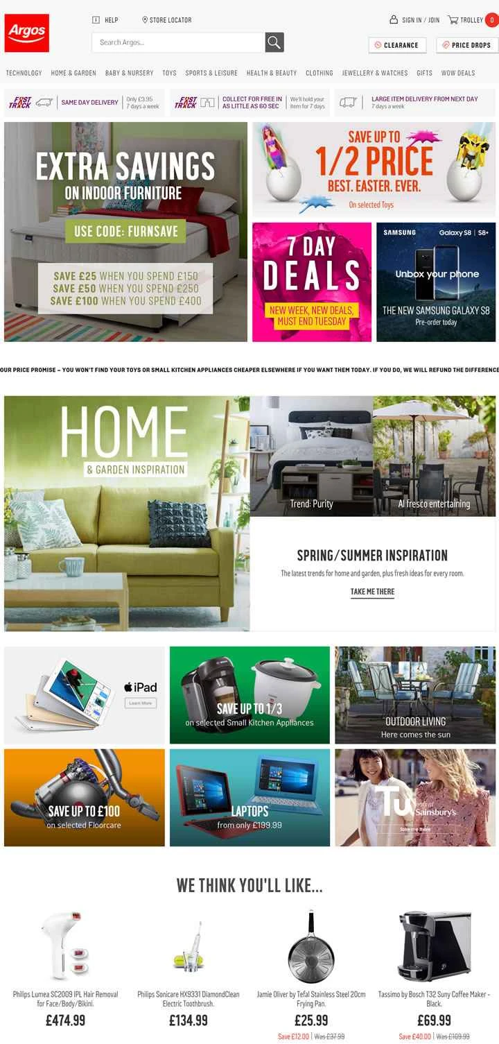 アルゴス公式サイト：イギリスの有名な百貨店チェーン