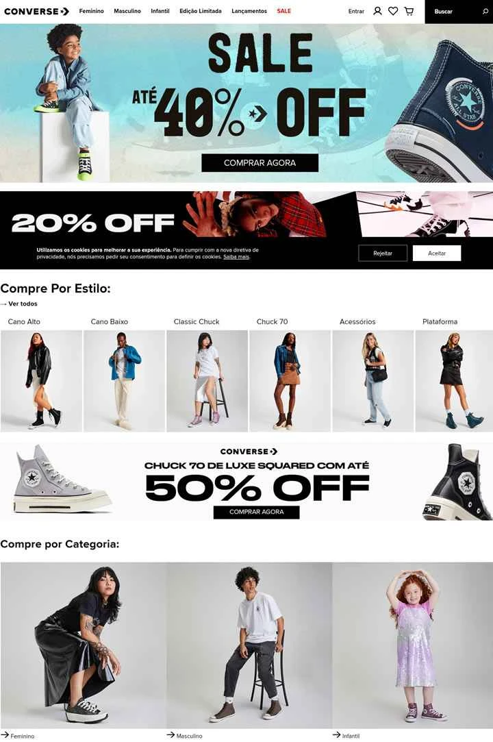 コンバース ブラジル公式サイト：アメリカンカジュアルシューズ＆スポーツブランド