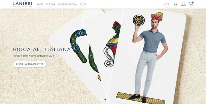 イタリア製のスーツ、シャツ、仕立ての良い紳士服：ラニエリ