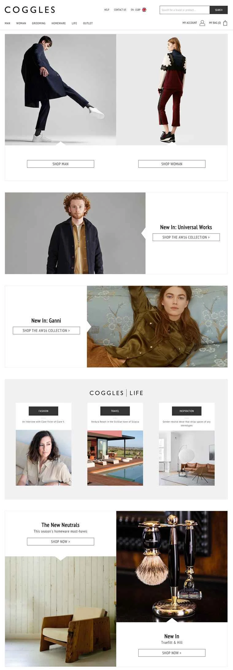 世界的に有名なデザイナーファッションストア、コグルズ