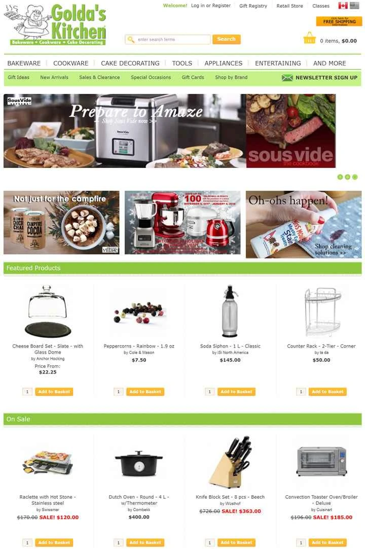 Golda's Kitchen: カナダを代表する高品質なキッチン用品のオンラインショッピングサイト