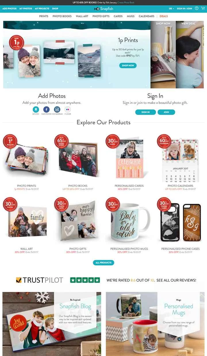 Snapfish UK: オンライン写真プリントとパーソナライズされた写真ギフト