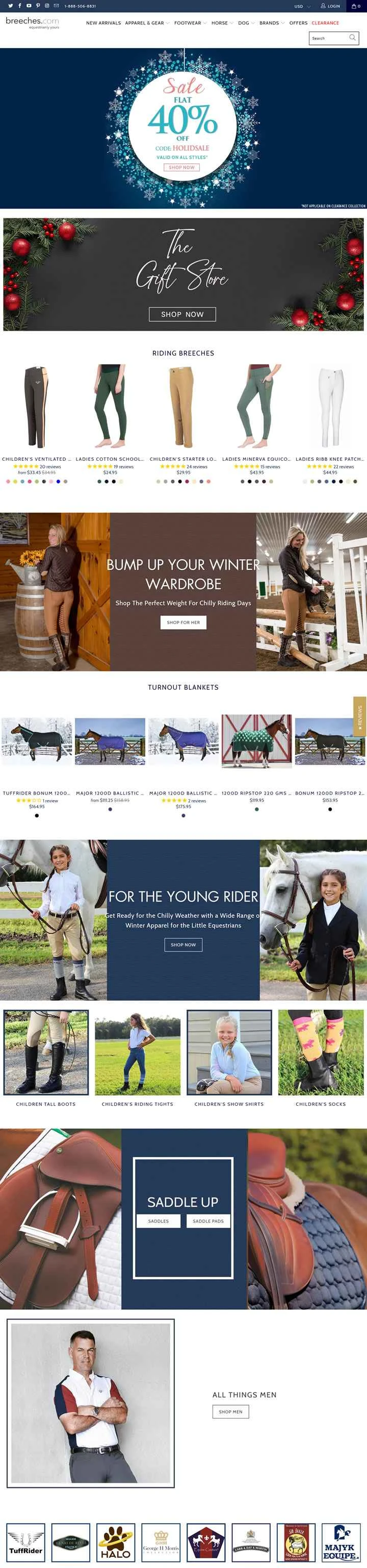 Breeches.com は、アメリカの高級乗馬アパレルのウェブサイトです。
