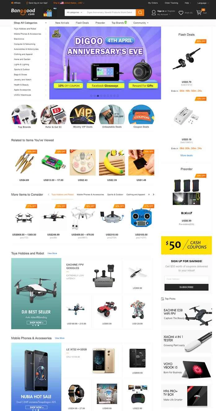 Banggood公式サイト：世界中のお客様のための総合オンラインストア