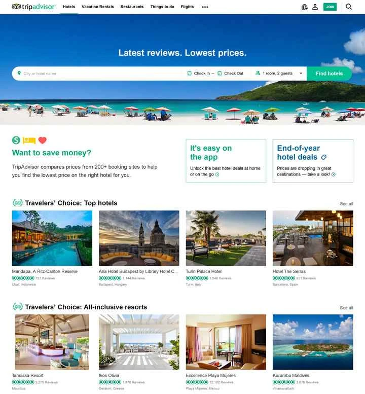 世界最大かつ最も人気のある旅行コミュニティ、TripAdvisor。