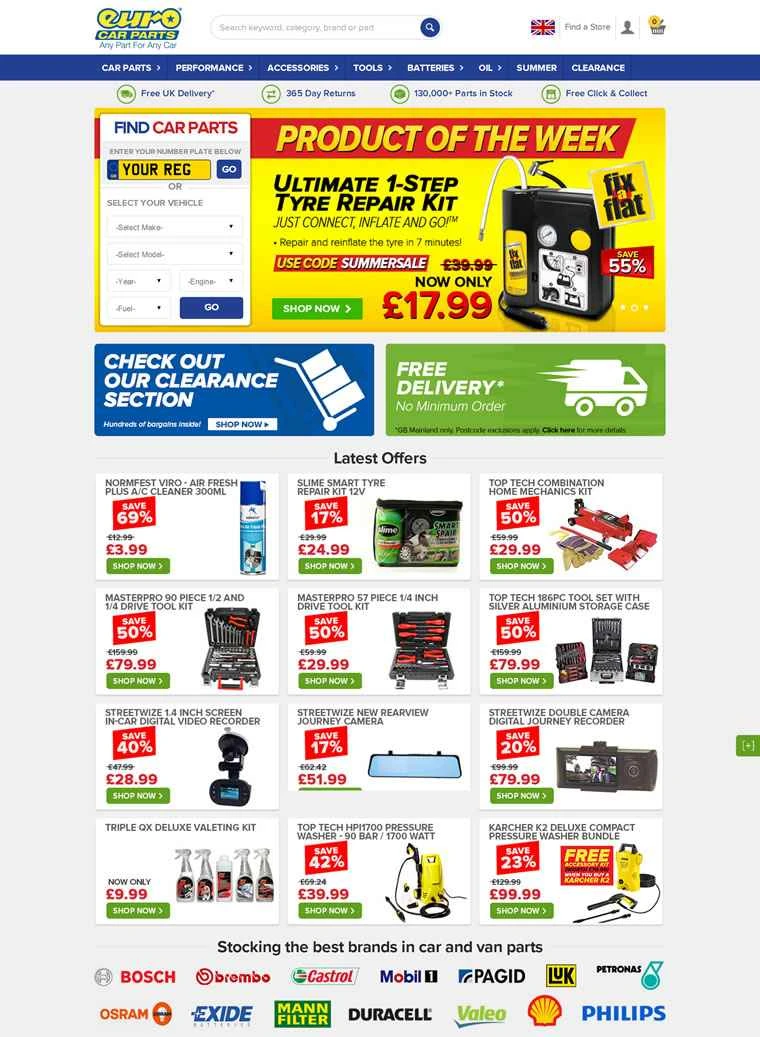 英国最大のオンラインカーパーツストア、ユーロカーパーツ