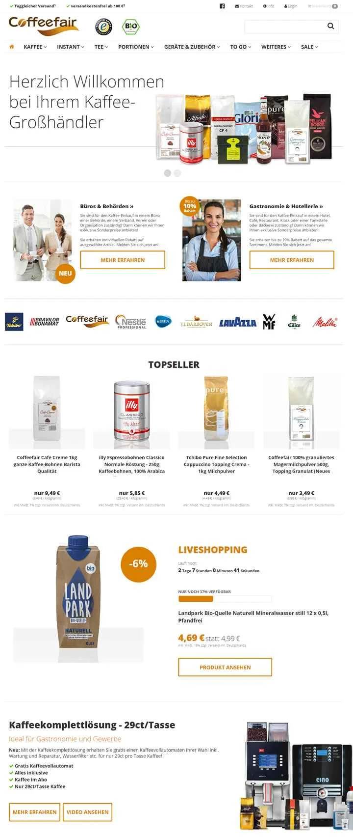 ドイツのコーヒー卸売業者：Coffeefair