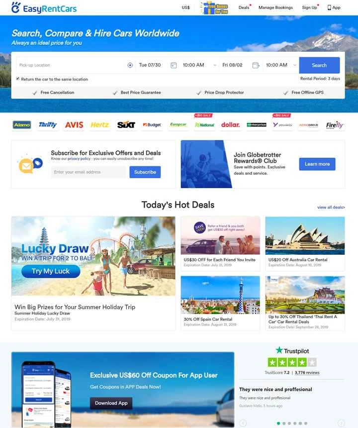 世界中のレンタカーと旅行の割引：QEEQ