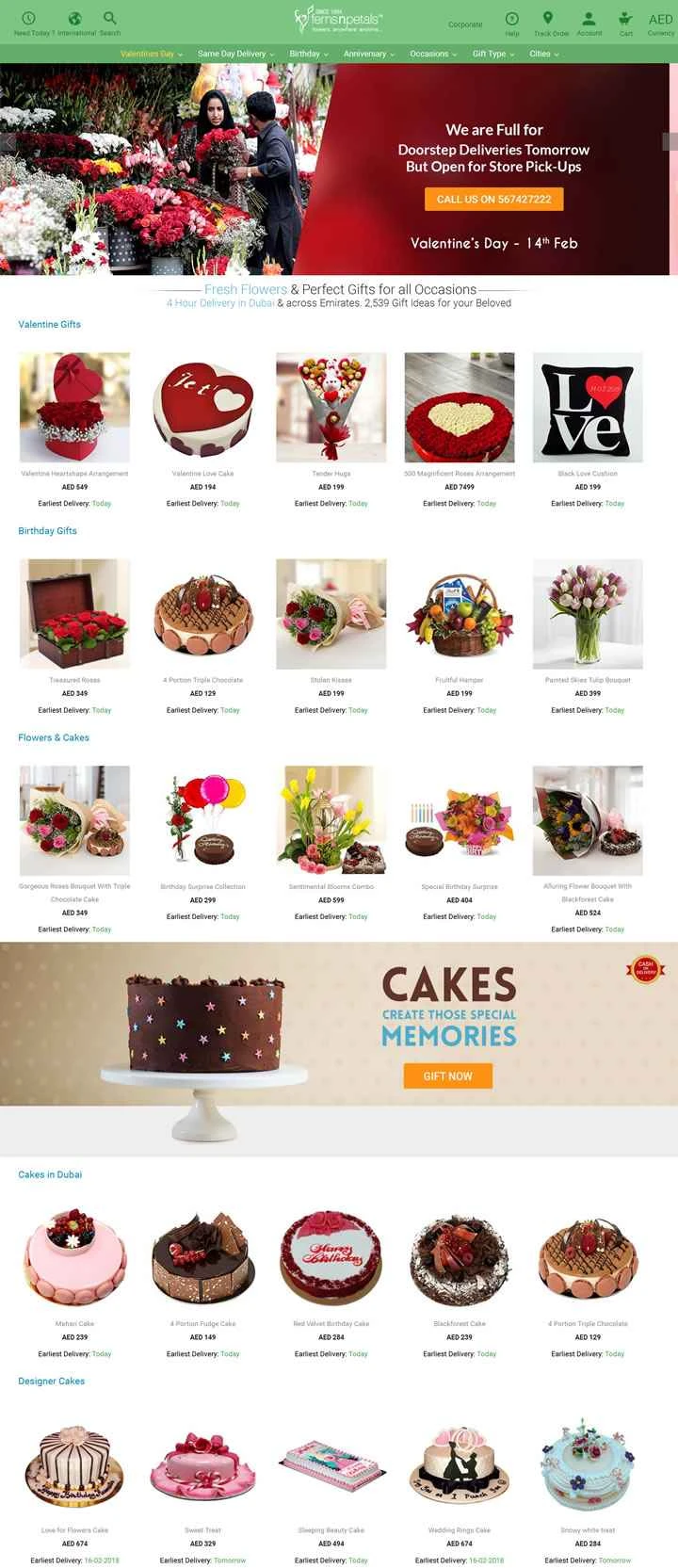 UAEのオンライン花屋：Ferns N Petals