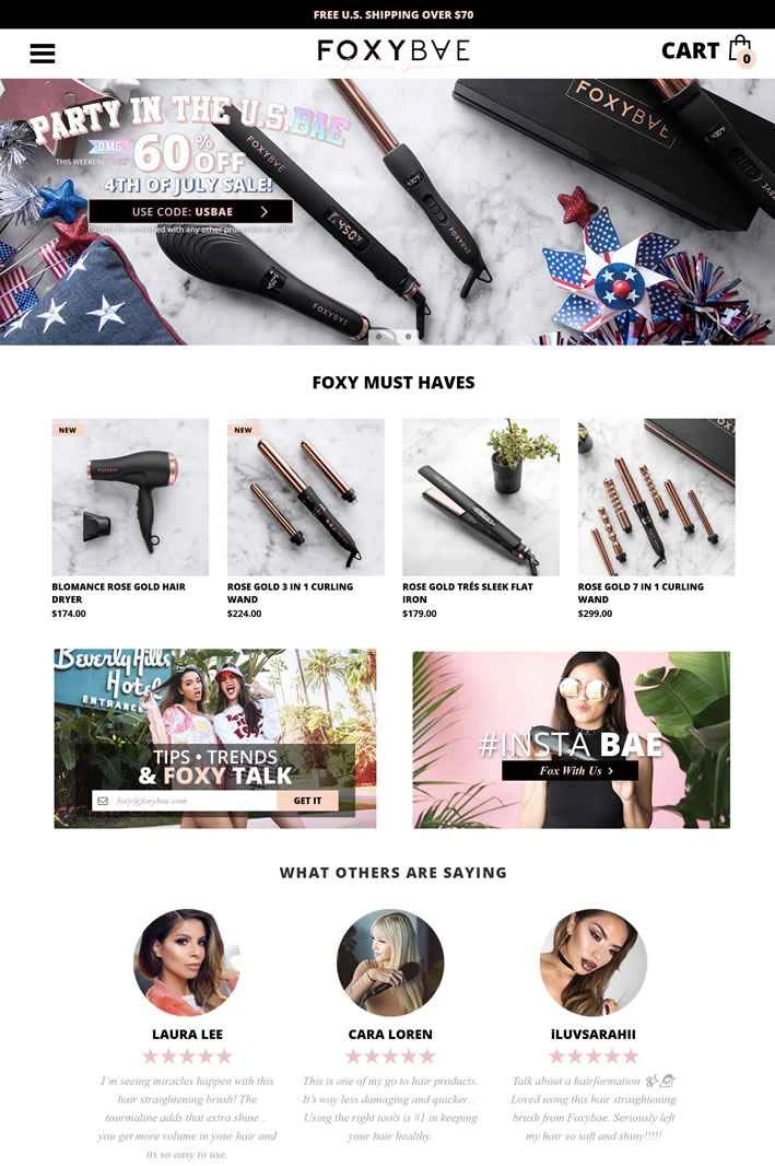 サロン級のヘアスタイリングツール：FOXYBAE