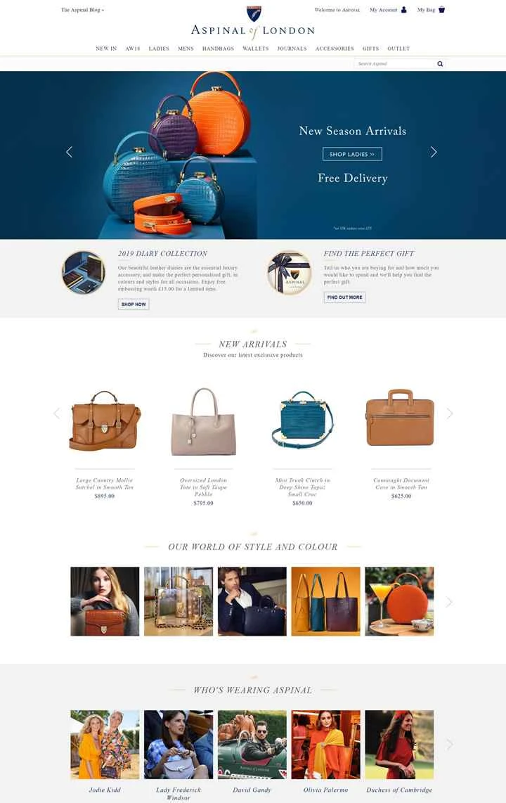 英国の高級皮革製品ブランド：アスピナル・オブ・ロンドン