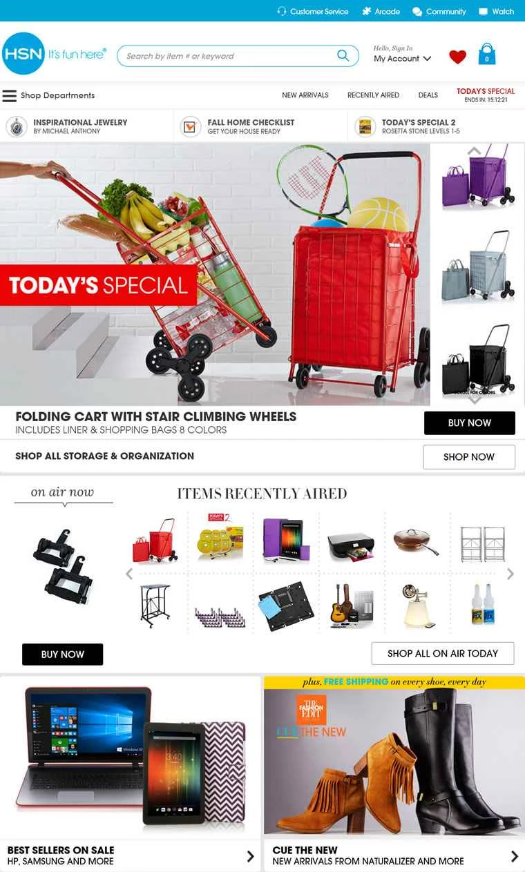 アメリカのテレビショッピングチャンネルHSNの公式サイト：HSN