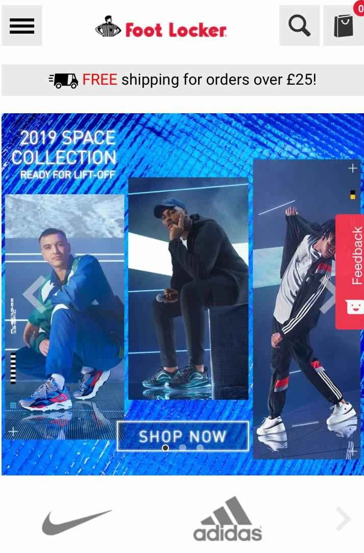 Foot Locker UKのウェブサイト: アメリカの有名なスポーツ用品小売業者