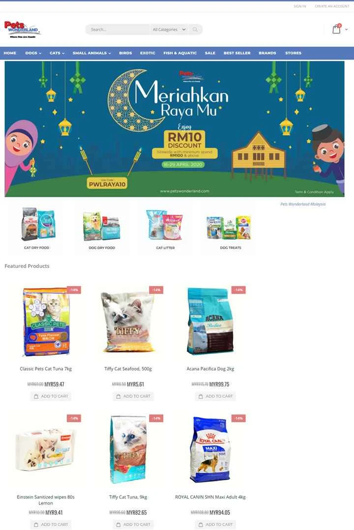 マレーシアNo.1ペット用品店「ペッツワンダーランド」